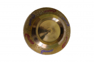 Colorful ornamented metal husk yellow